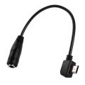 【MIGAPALAZA】 Black Micro USB 5 Pin Male To 3.5mm Female AUX Audio Sync Headphone Adapter Cable Cord 1m. 