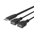 USB 2.0 A Male to 2 Dual USB Female Jack Y Splitter Hub Power Cord Extension Adapter Cable. 