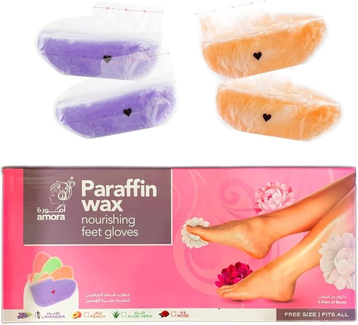 Paraffin Wax Nourishing Feet Foot Gloves Spa Rose Aromatherapy Treatment 1Pairs