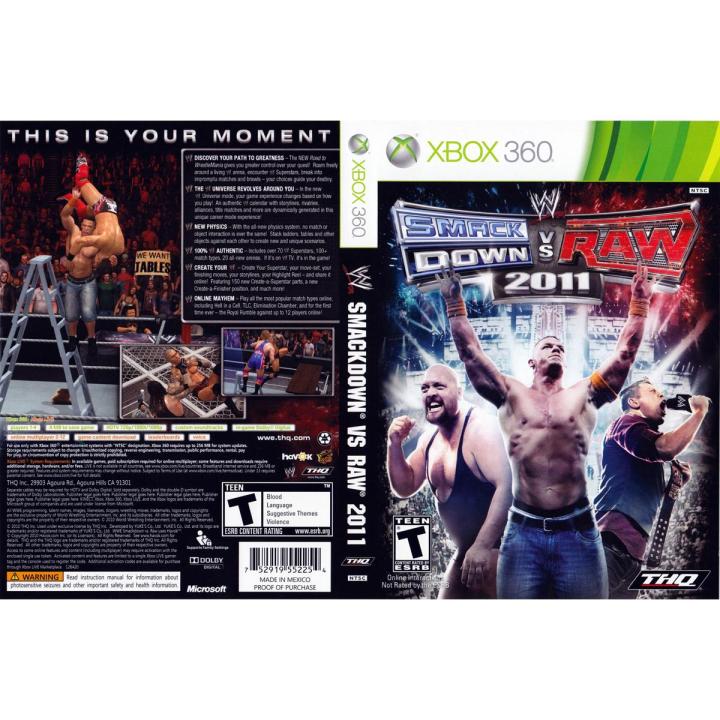 WWE SmackDown vs Raw 2011 DVD for XBOX 360 LT3/JTAG Game Console