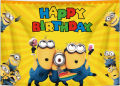 MINIONS THEME BIRTHDAY PARTY BANNER ( 36 INCHES X 24 INCHES ). 