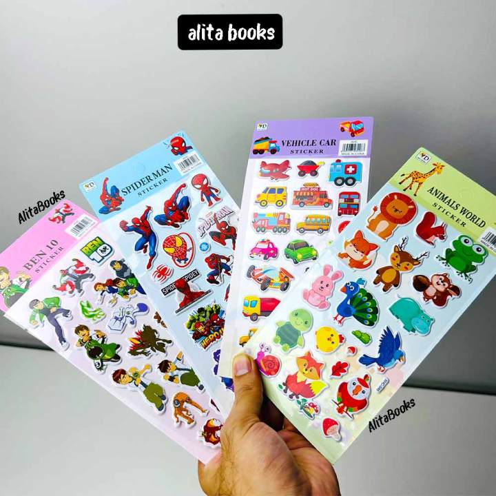 Cute stickers for kids 3D stickers pack of 4 stickers character ...