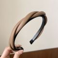Korean Style Swivel PU Leather Bando, Retro Simple Anti-slip Headband Hair Accessory for Women. 