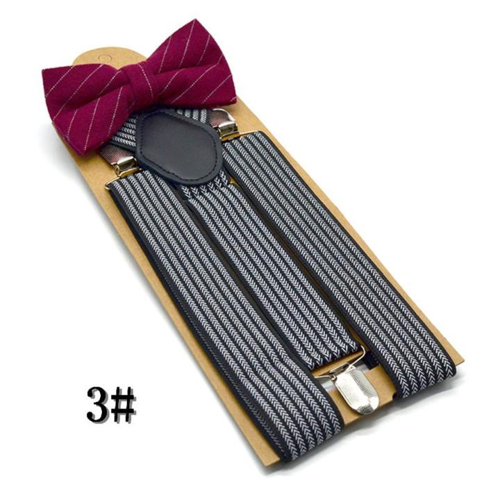 SHOWERSMILE Bow Tie Suspenders Men Plaid Mens Suspenders Braces for Trousers British Vintage Women Shirt Suspender Pants 3.5cm