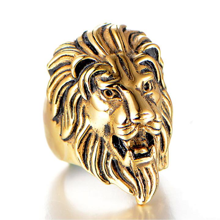 Men's Stainless Steel Punk Rock Rings - Animal Style, Gold/Silver/Titanium, Hypoallergenic - View #5