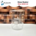 1000 ml Normax-Beaker made in Portugal, Low Form Griffin, Borosilicate 3.3 Glass, Double Scale, Graduated. 
