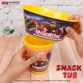 2 in 1 Snack Tub with Straw Glass For Kids Snack and Drink Cup, Cup Bowl Combo with Straw, Stadium Tumbler , Stadium Cups for Cinema, Snackz Cups with Top Bowl for Popcorn French Snacks and Cup for Drinks. 