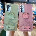 Phone Case OPPO Reno 6 4G Shiny Ring Back Cover Glitter Soft Transparent Doraemon Cases for OPPO Reno6 4G Back Cover Stars Moon Girls. 