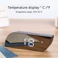 Digital Mirror Clock LED Night Lights Temperature Snooze Function Alarm Clocks USB Table Desk Clock Home Decor Battery Use. 