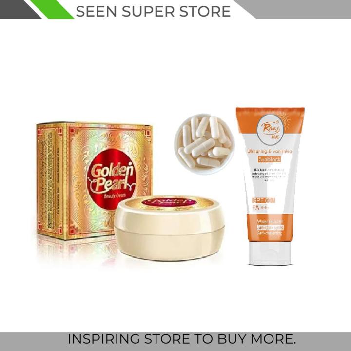 3 In 1 Offer ( 1-Riivaj Sunblock  + 1- Golden Pearl Whitening Cream  + 5 -Whitening Capsule )