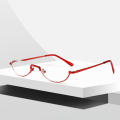 Vintage Reading Glasses Portable High-definition Metal Spring Hinges Half Moon Semi Rimless Readers Optical Spectacle Eyeglass. 