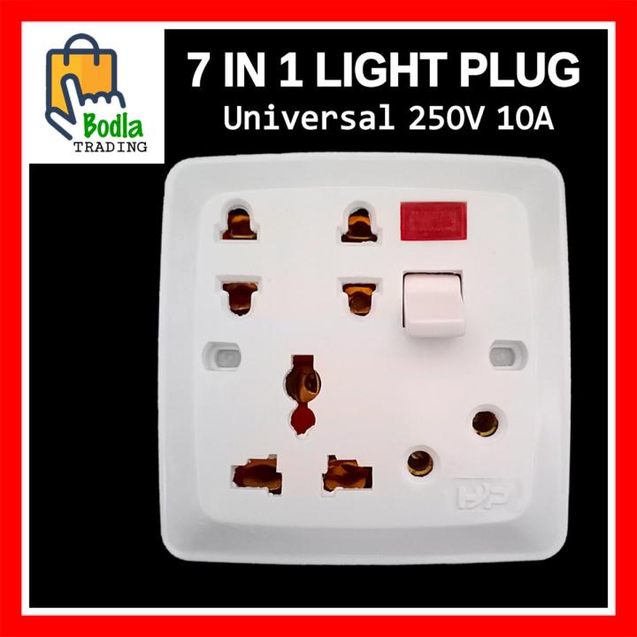 7in1 Universal Multi-functional Multi Plug Wall Power Socket China Fitting Sheet China Switch Light Plug Board