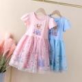 Disney Princess Dress Girl Performance Dresses Frozen Cotton Mesh Dress Elsa Anna Tutu Dress Children's Clothing Girl. 