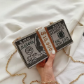 New Dollar Style Evening Bags With Diamond Shoulder Wallet Clutch. 