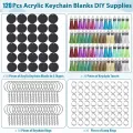 120PCS Black Acrylic Keychain Blanks Round Circle Disc Christmas Ornaments for Vinyl Kit Including DIY Keychain Vinyl Crafting. 