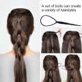 Hair Styling DIY Styling Tool Set Tail Hair Flipper Pull through Ponytail Tool French Hair Braiding Loop Tool French Centipede Braiders French Twist. 