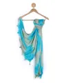 Turquoise Tie and Die Stole For Women. 