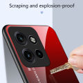 Biruiqu For Motorola Edge 50 Neo Shockproof Gradient Tempered Glass Back Soft Silicone Edge Case Cover. 