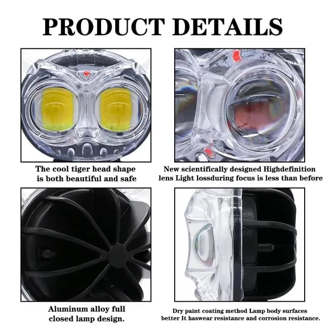 Owl Light for Bike Owl Shape Crystal Multi-Color DRL LED Fog
