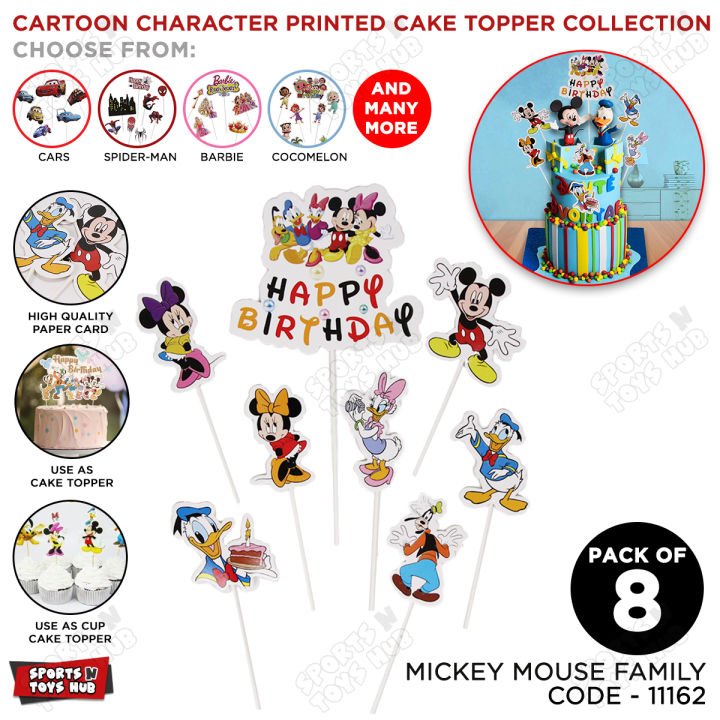 Mickey Mouse Family Cartoon Character Cake Topper Collection, Donald Duck Shape Disney Cartoons For Happy Birthday, Baby Shower, HBD Cupcake Toppers Party Decor Celebrations, Supplies Parties, Opening Ceremony Events : F0CAkyz9