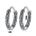 Vintage 925 Sterling Silver Hoop Earrings Pattern Earring For Women Silver Jewelry Korea New. 