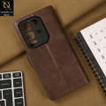 Infinix Note 50 Pro 4G Cover - Dark Brown - Premium Leather Megantic Flip Book Covers With Card Holding Option. 
