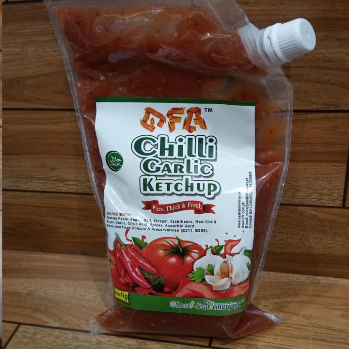 OFA Chili Garlic Ketchup 1 KG / Chili Garlic Ketchup 1000 Gm Art # SS-OFASCGK01 (1 Pouch)