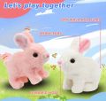 Electric Plush White Walking Rabbit Stuffed Bunny Interactive Soft Running Animal Shake Ears Bunny collectible Toy Mumble Walking & Sound Baby Educational Simulation Kids Cute jumping Toy for Fun Playtime Perfect Gift + best seller + free shipping. 