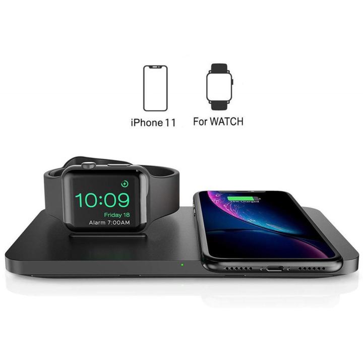Seneo PA150 Wireless Charger 2 in 1 Wireless Charging Pad w/ iWatch Stand for iWatch 6/5/4/3 7.5W Wireless Charger for iPhone 12