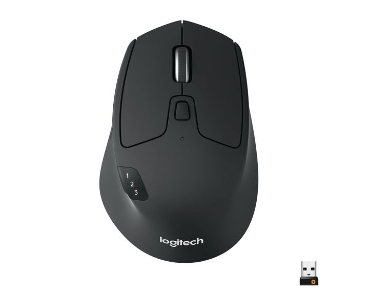 Logitech M720 Triathlon Multi-Device Wireless Mouse, Bluetooth & USB Unifying Receiver