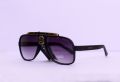 Stylish Black Plastic Frame Sunglasses Featuring Gold Accents, Gradient Shades, and Includes Free Gift Box original pics also in gallery. 