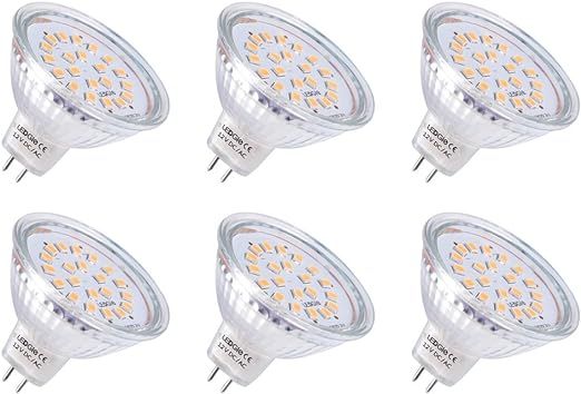 3 Pack LEDGLE MR16 3.8 W LED Light Bulbs, GU5.3 Socket, Spotlight, Light Bulb Color, 300 Lumens, Equivalent to 50 W Halogen Bulbs, uk import