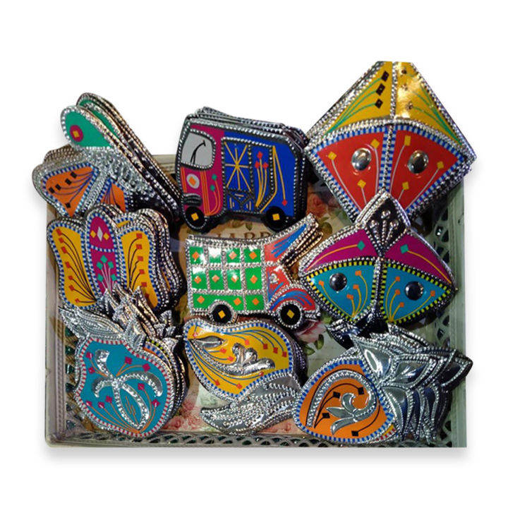 Handmade Truck Art Fridge Magnets , Set of 3 or 5 Pcs