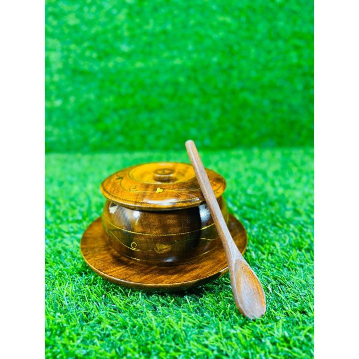 Sugar jar Wooden Sugar jar(chini daan) 100% original wood Design is excellent