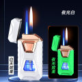 New Internet Celebrity Voice-Controlled Induction Ignition Windproof Inflatable Double Fire Lighter Creative Personality Trendy Lettering Gift Men. 