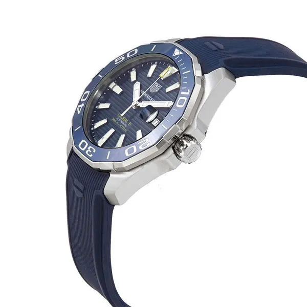 Tag Heuer Aquaracer Blue Rubber Blue Dial Automatic Watch for Gents WAY201BFT6150