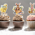 8Pcs Cute Chick Egg Style Cupcake Topper Easter Festival Birthday Baby Shower Decorations Set Kit. 