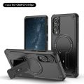 Lenuo for Samsung Galaxy S25 Edge Phone Case Magnetic Stand Luxury Anti-fall Back Cover Three Anti-fall Phone Case Comfortable Feel. 