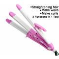 KEMEI 3 IN 1 PROFESSIONAL HAIR CURLER FOR GIRLS , CURLER, ROLLER , STRAIGHTNER MULTIFUNCTIONAL. 
