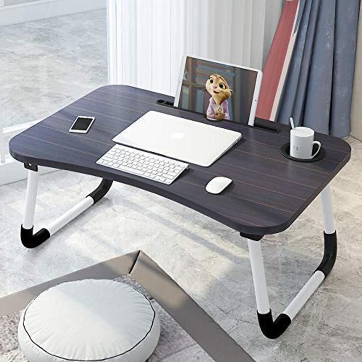 Portable Laptop Bed Table, Adjustable Lap Desk, E Laptop stand, Notebook Stand Reading Holder, Notebook Table Dorm Desk, Bed tray table with Foldable Legs & Cup Slot,for Eating Breakfast,Reading,Watching Movie on Bed/Sofa- Multicolor