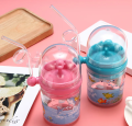 Kids Dolphin Top Waterfall Water Bottle| With Straw Cartoon Kids Water Spray Cup Sippy Cups Learner Cup Whale Baby Feeding with Straw Outdoor| Portable Leak Proof Straw Water Bottle (Mix/Random Color). 