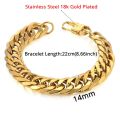 Mens 316L Stainless Steel Male Bracelet Wholesale Braslet Gold Silver Color Braclet Chunky Cuban Chain Link Bracelet For Man. 