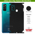 Infinix Hot 9 Play Skin/Wrap 360 Protection Sheet/ Carbon fiber/ Matte/ Transparent/ Lamination Back And Sides Included Camera Skin. 