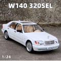 1:24 Scale Mercedes-Benz W140 320SEL Alloy Diecast Car Metal Model Sound Light Model Car Children's Toys Collection Gifts. 