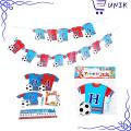 FOOTBALL SOCCER THEME HAPPY BIRTHDAY BANNER SOCCER  THEME BIRTHDAY PARTY DECORATION  happy birthday banner new style happy birthday banner blue happy birthday banner for cake birthday banner decoration set birthday banner for boy HBD banner Flag. 