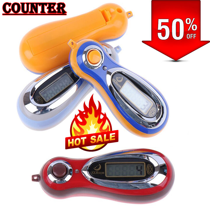 Best Electronic Digital Counter - Stylish Digital tasbeeh Counter - Number small Portable Nerve Relief Countertop Plastic Pray hand tally Count Multi design for Prayer Islamic Muslim remembering tool - LCD Digits Finger tasbih