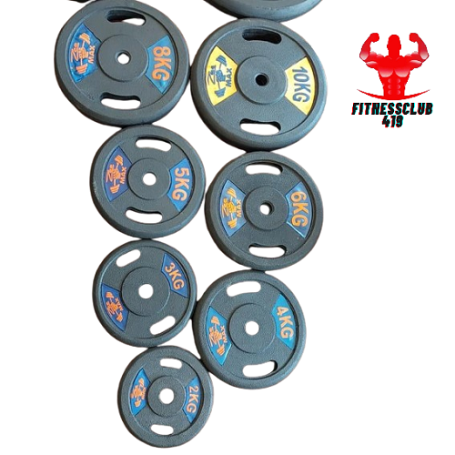ZEE MAX Single Piece Rubber Plates 2 KG TO 20 KG (SINGLE Piece) For Home Use Weight Lifting Exercise