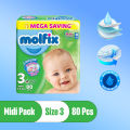 Molfix 3D Mega Midi Pack (Size-3, 80Pcs). 