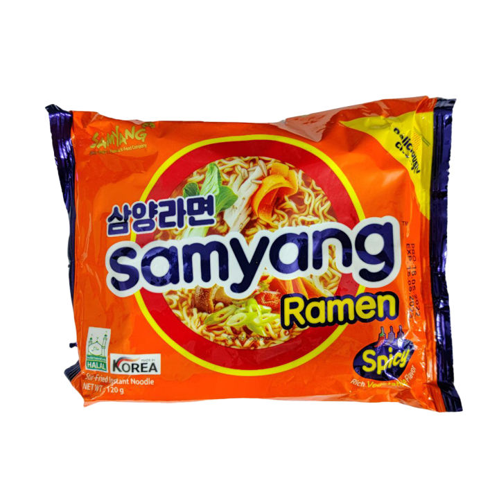 Samyang Noodles Original (Orange) 120 gram Soupy Noodles Hot Chicken Ramen Korean imported spicy noodles Korean Noodles Spicy Noodles
