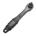 1 Piece Drill Chuck Key Ratchet Spanner Wrench Hand Drill Chuck Key Drill Electric Ratchet Wrench 2 in 1 Black. 